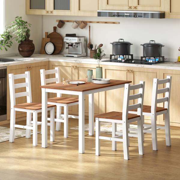 Essgruppe 5er Set 83A-270V90BN Braun - Kiefer - 108 x 75 x 65 cm