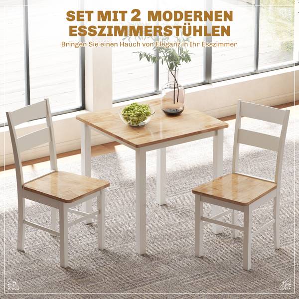Esstisch Stühle Set 83A-P032 Weiß - Gelb - Holzwerkstoff - 69 x 75 x 69 cm