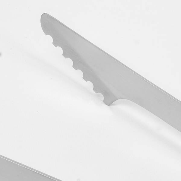 Grillzange Solid Silber - Edelstahl - 7 x 3 x 42 cm