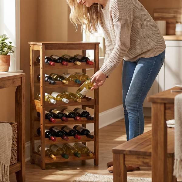 Weinregal Akazienholz 24 Flaschen Braun - Akazie - 24 x 82 x 36 cm