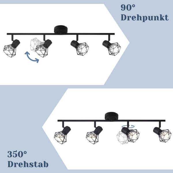 Spot plafond Flagler Noir - Métal - 20 x 10 x 71 cm