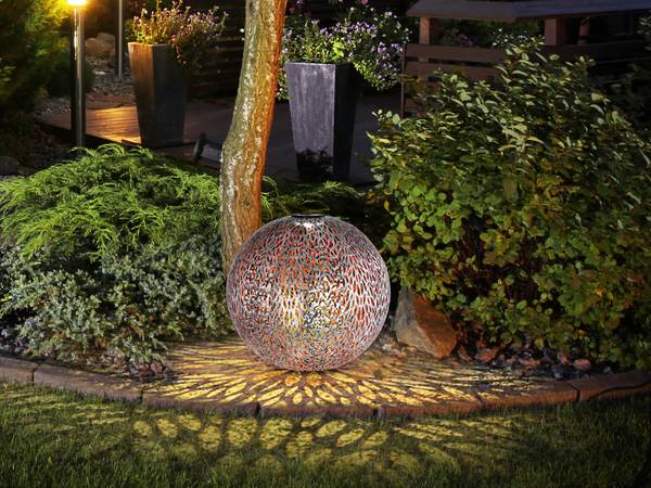 3er Set Solarkugeln Garten, Metall Gold - Silber - Metall - 18 x 54 x 18 cm