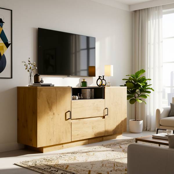 Sideboard Renewabl Braun - Holzwerkstoff - 140 x 70 x 40 cm