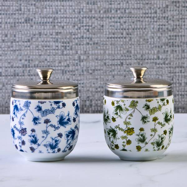 Eier-Coddler Vintage 2er-Set Porzellan - 7 x 9 x 7 cm
