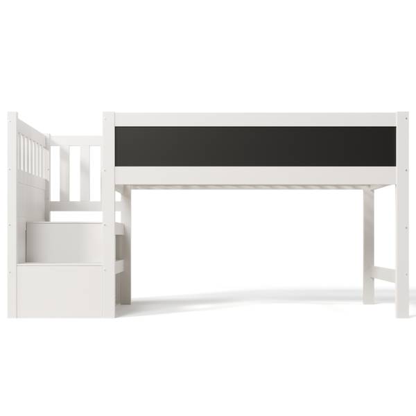 Hoogbed MonetLucy Ⅰ wit - plaatmateriaal op houtbasis - massief hout - 97 x 112 x 253 cm