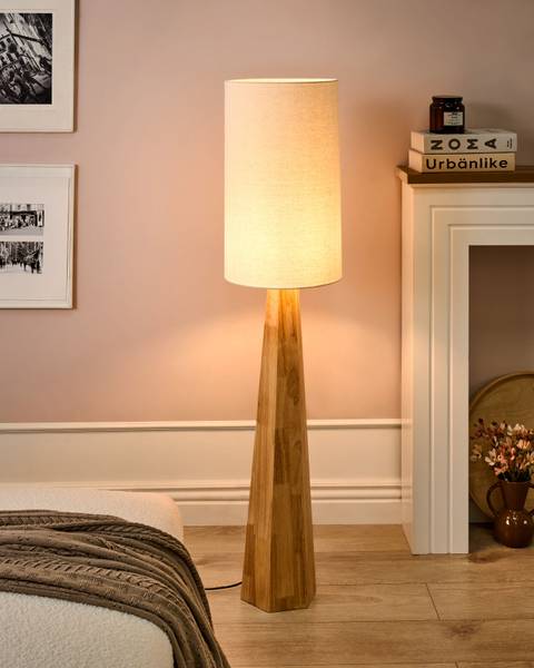 Grande lampe ILALA Beige - Bleu - Bois massif - 30 x 130 x 30 cm