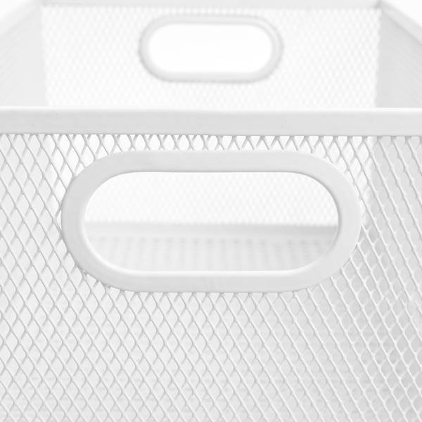 Metalen opbergmand, 3 maten wit - staal - 37 x 18 x 18 cm