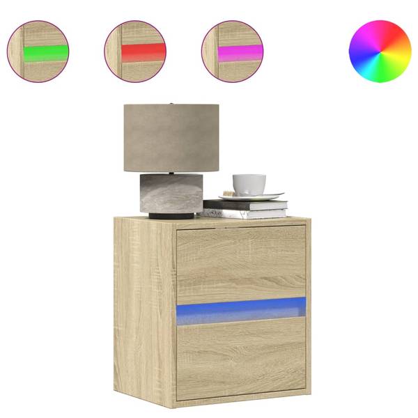 Nachttisch mit LED 2er Set X9346 Eiche Sonoma Dekor - Anzahl Teile im Set: 2
