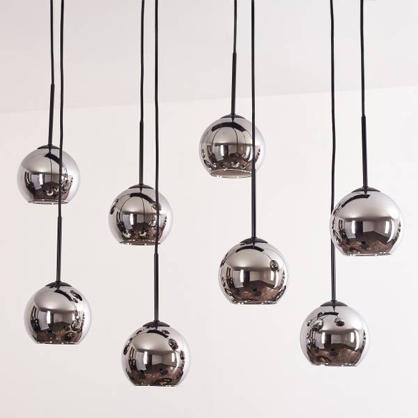 Deckenleuchte Cesaro Grau - Silber - Aluminium - Klarglas - 80 x 138 x 90 cm