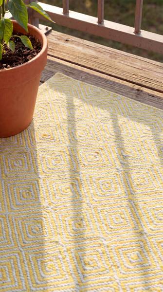Outdoorteppich Alef Gelb - Kunststoff - 190 x 1 x 290 cm