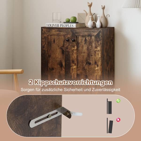 Badschrank VH34161 Braun - Holzwerkstoff - 30 x 80 x 60 cm
