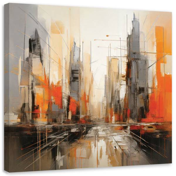 Canvas schilderij Stad 50 x 50 cm