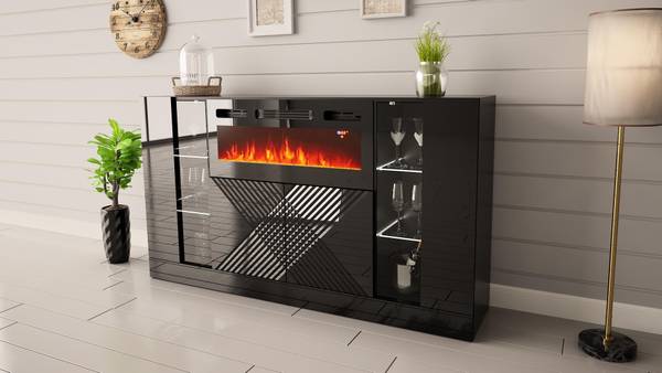 Sideboard DIUNA SB160 4D Schwarz