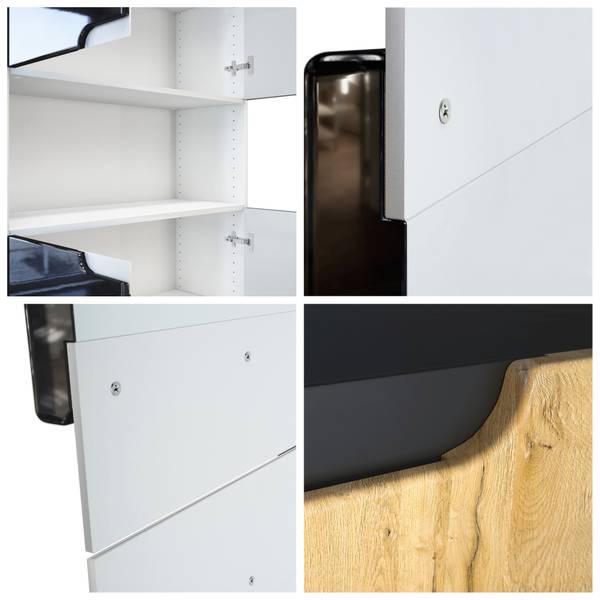 Büroschrank Logan V2 Hochglanz Weiß - Weiß