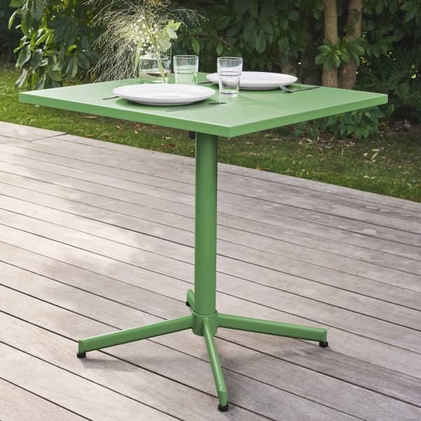Gartentisch-Set und 2 Sessel Palavas Grün - Metall - 70 x 72 x 70 cm
