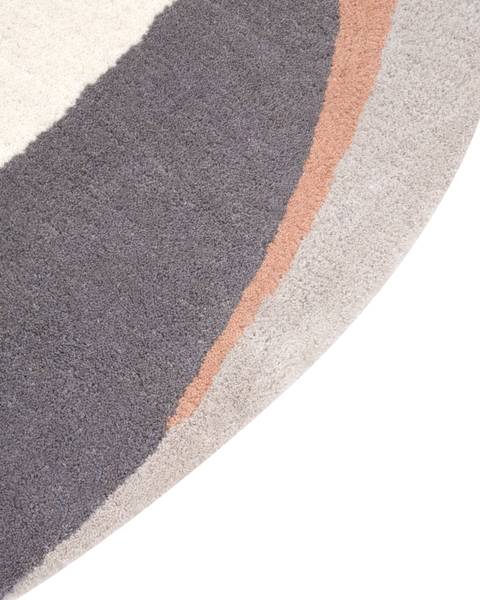 Teppich SARGODHA Beige - Grau - Weiß - Echtfell - 140 x 140 cm