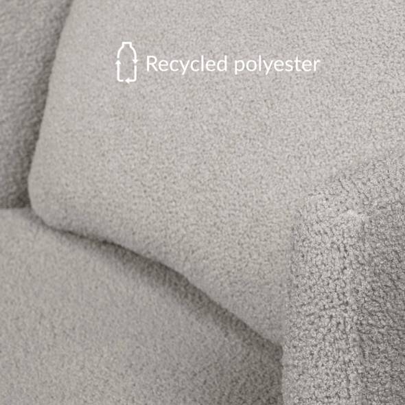 Fauteuil met voetenbank RAGGI lichtgrijs