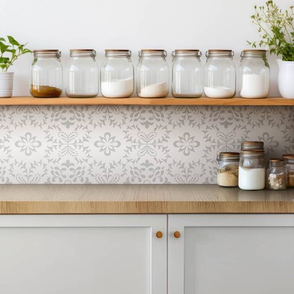 Zelfklevende Tegels Hedera set van 9 grijs - polyester-PVC - 30 x 30 x 1 cm