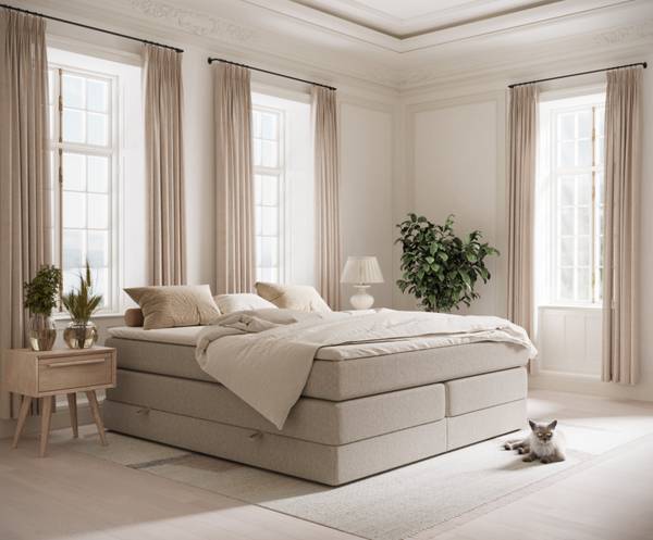 Boxspringbett Oak Beige - Liegefläche Breite: 200 cm