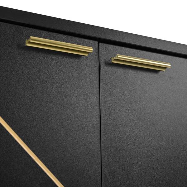 Sideboard EveDiana Ⅱ Schwarz - Holzwerkstoff - Metall - 150 x 80 x 40 cm