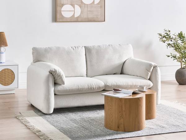 2-Sitzer Sofa GETA Schwarz - Weiß