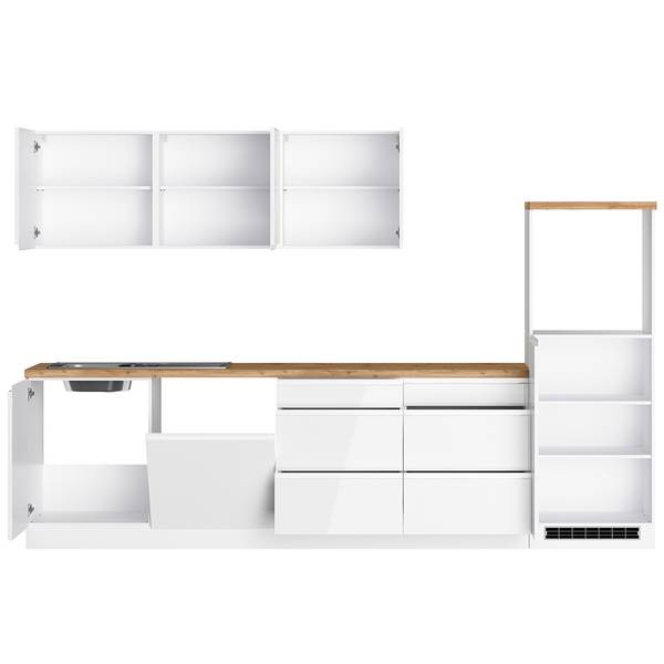 Küchenzeile MARSEILLE-03-14 9er-Set Weiß - Holzwerkstoff - 300 x 200 x 60 cm