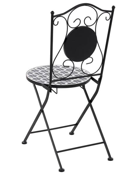 Gartenset SIROLO 2-tlg Schwarz - Blau - Weiß - Metall - 40 x 90 x 44 cm