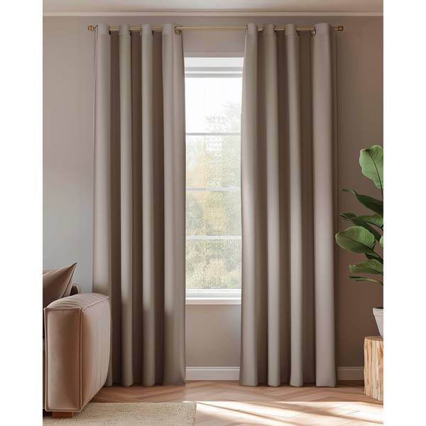Blickdichte Gardine Grau - Polyester - 140 x 270 x 140 cm