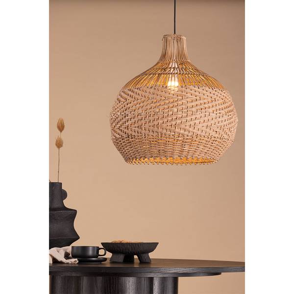 Lampe Bastia Braun - Holz teilmassiv - 50 x 50 x 50 cm