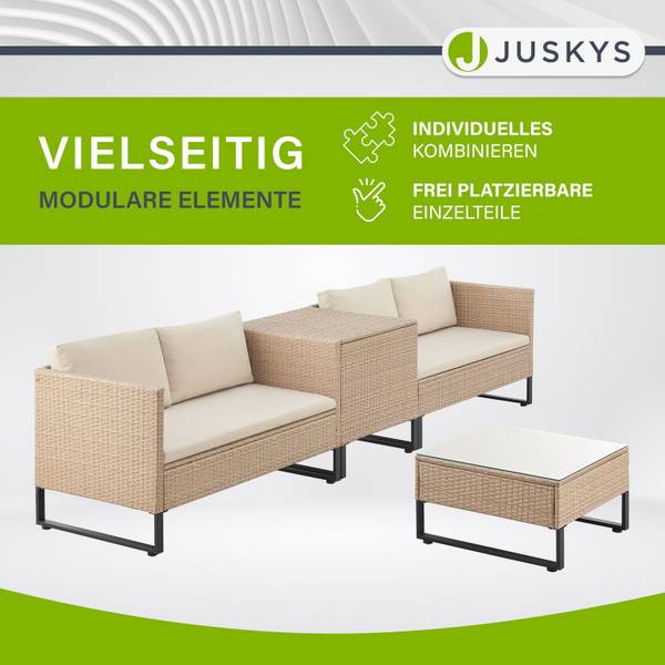 Loungegruppe Santorini 4-teilig Beige