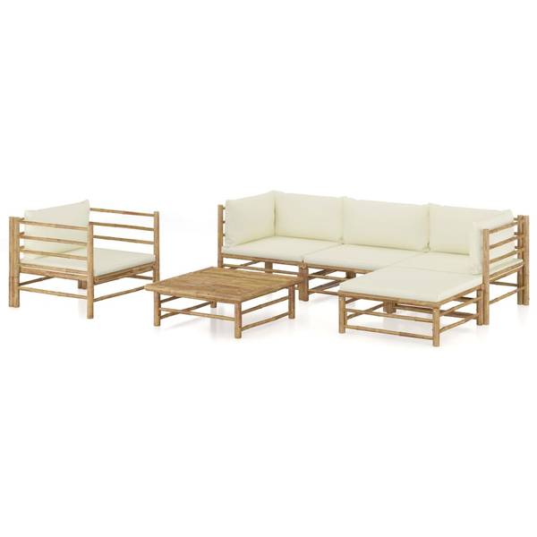 Garten-Lounge-Set 3009675-12 (6-teilig) Braun - Creme - Weiß