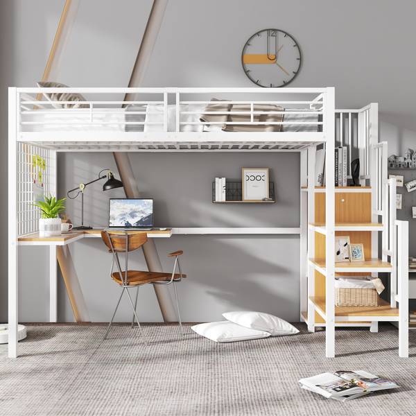 Kinderbett K-537 Weiß - Metall - 90 x 170 x 254 cm