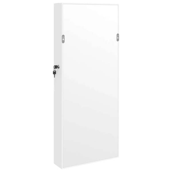 Armoire à bijoux miroir 3028735 Blanc - Polyester - 37 x 90 x 10 cm