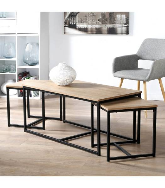 Couchtische 14507 3er Set Braun - Holzwerkstoff - 50 x 45 x 100 cm