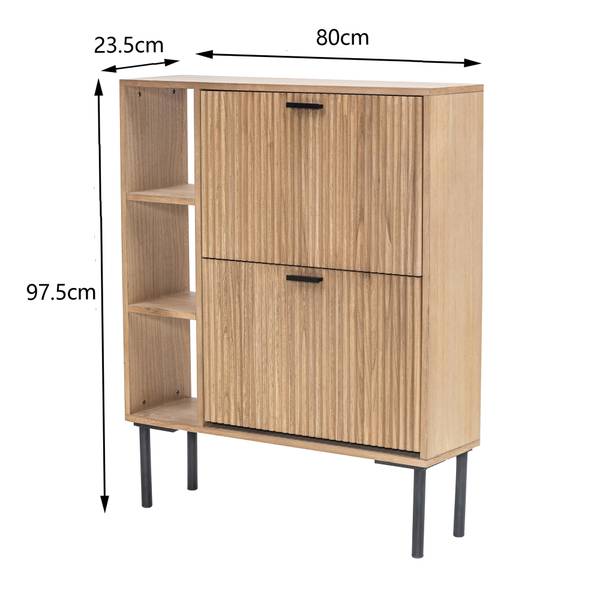 Schuhschrank COLOMBO Braun - Holz teilmassiv - 80 x 98 x 23 cm