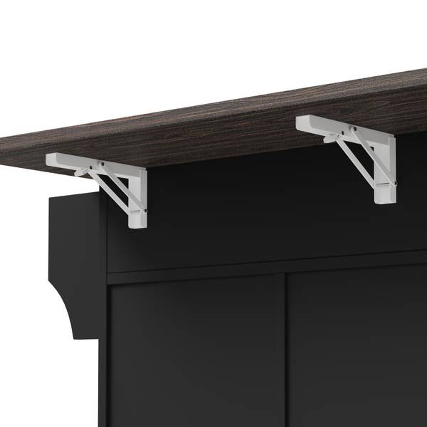 Küchenwagen WoodyEve Ⅲ Schwarz - Holzwerkstoff - 70 x 91 x 120 cm