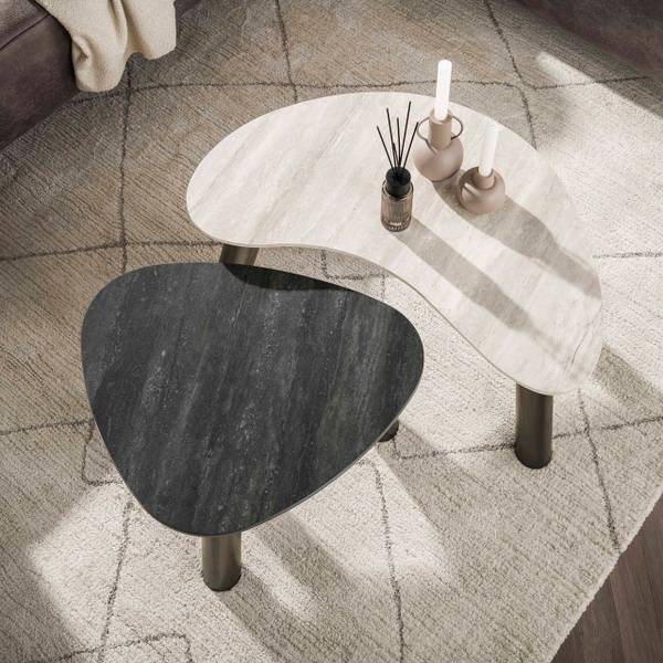Couchtisch TWIN Grau - Stein - 88 x 41 x 75 cm