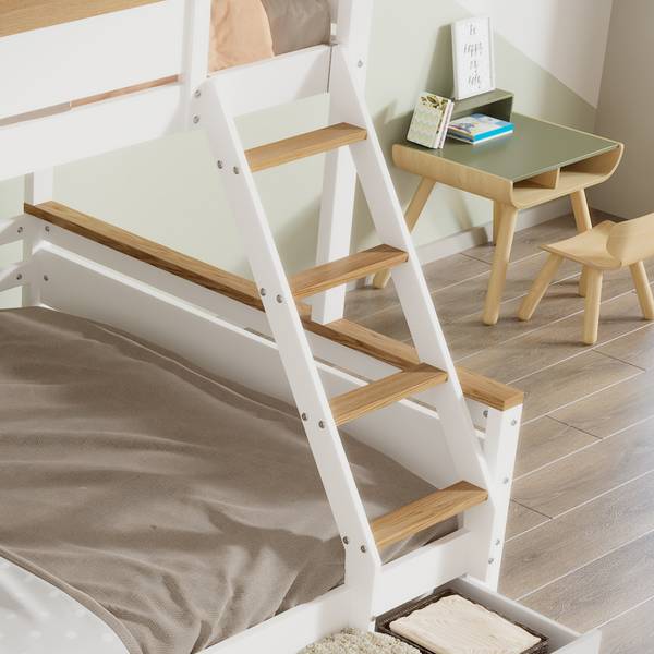 Etagenbett K-1240 Weiß - Holzwerkstoff - 145 x 161 x 205 cm