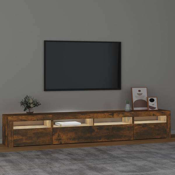 TV-Schrank mit LED-Leuchten D391 Raucheiche Dekor