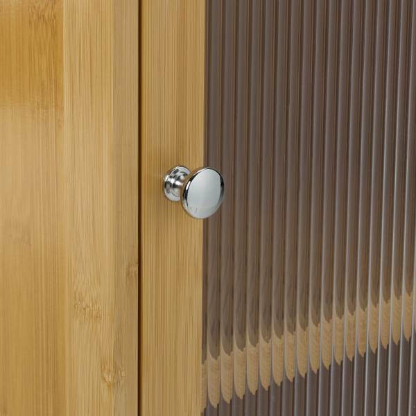 Bambus Badezimmerschrank Braun - Bambus - Holzwerkstoff - Kunststoff - 37 x 88 x 35 cm