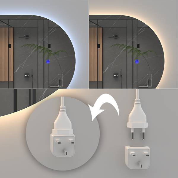 Miroir mural  40756 Blanc - Verre - 110 x 50 x 3 cm