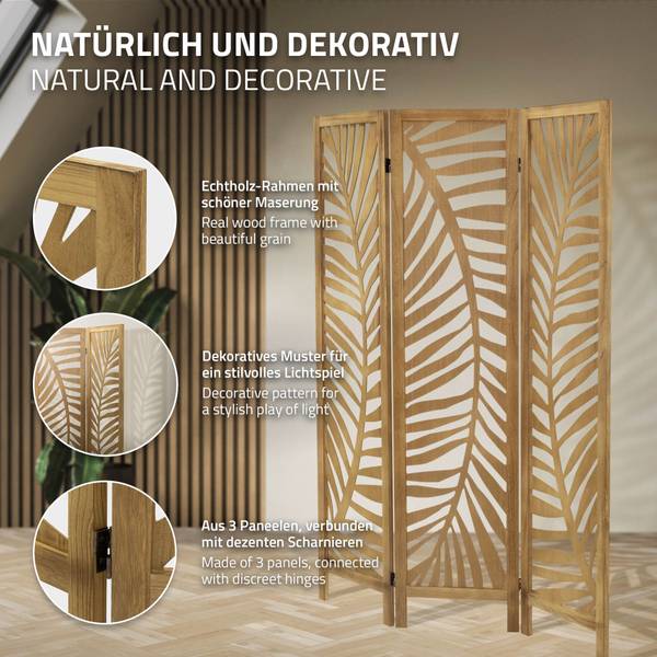 Paravent Fukuoka 3-tlg Braun - Samt - 121 x 170 x 2 cm