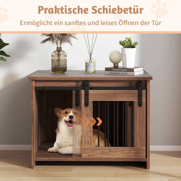 Hundehütte BG32201 Braun - Holzwerkstoff - 60 x 60 x 80 cm