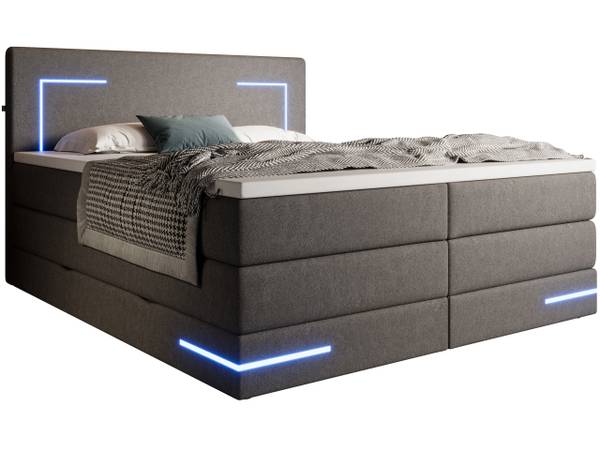Boxspringbett DETROIT mit Bettkasten Wendbar H3/H4 - Liegefläche Breite: 200 cm