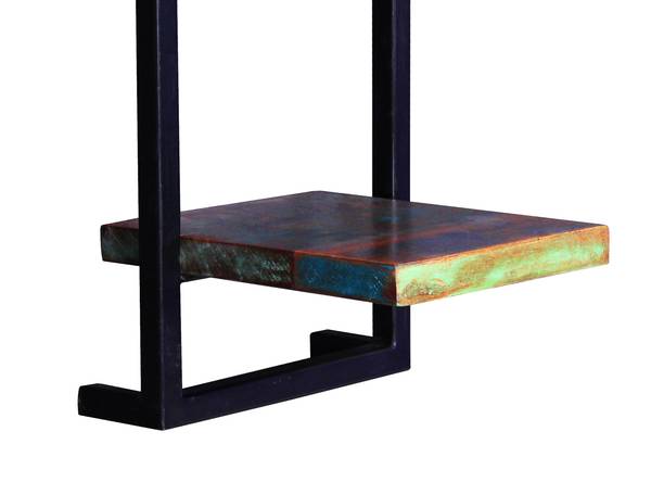 RIVERBOAT Wandregal Metall - Massivholz - 25 x 75 x 25 cm