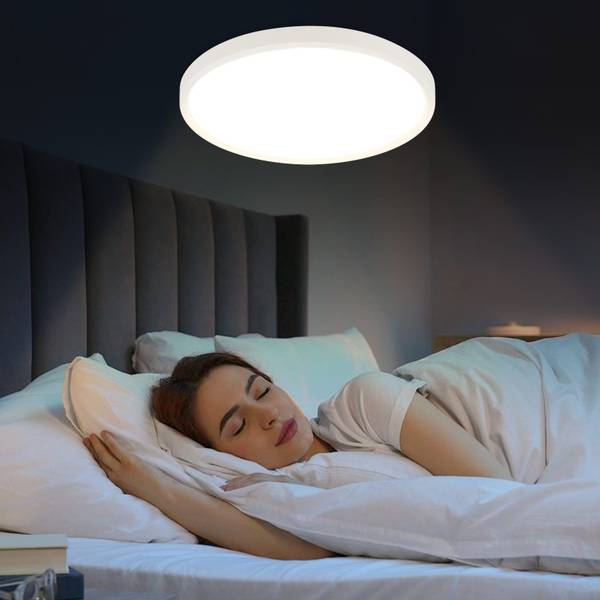 LED Deckenleuchte Pena Weiß - Kunststoff - 30 x 3 x 30 cm