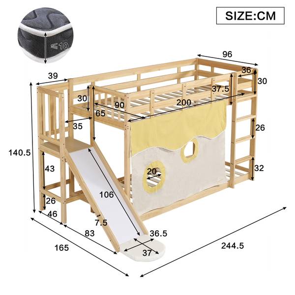 Etagenbett  K-1378 Holz