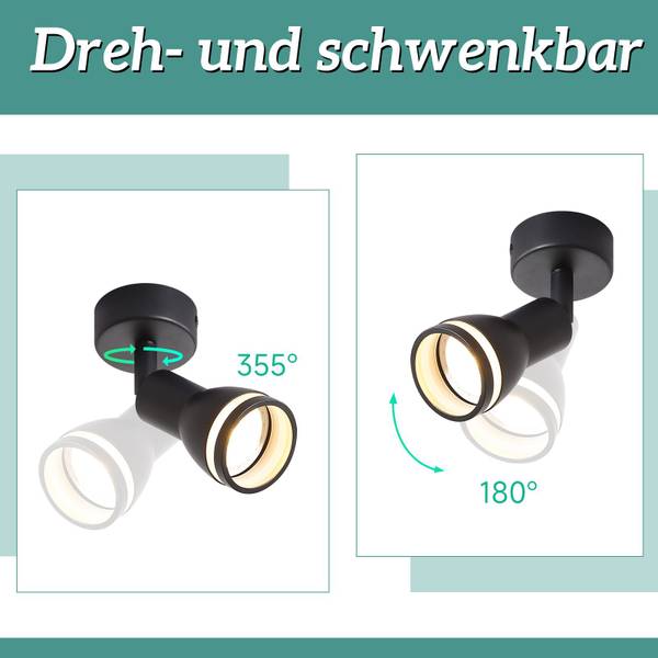Deckenleuchte Hertz Schwarz - Flammenanzahl: 1