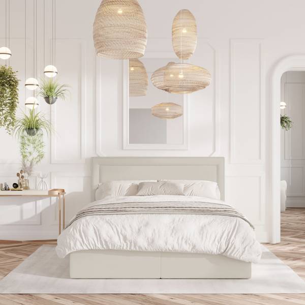 Boxspringbett Annecy Taschenfederkern Beige - Breite: 162 cm