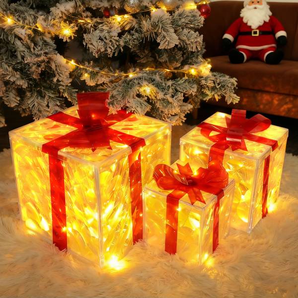 Weihnachtsgeschenkbox Andreas Ⅲ(3er-Set) Rot - Kunststoff - 25 x 25 x 25 cm